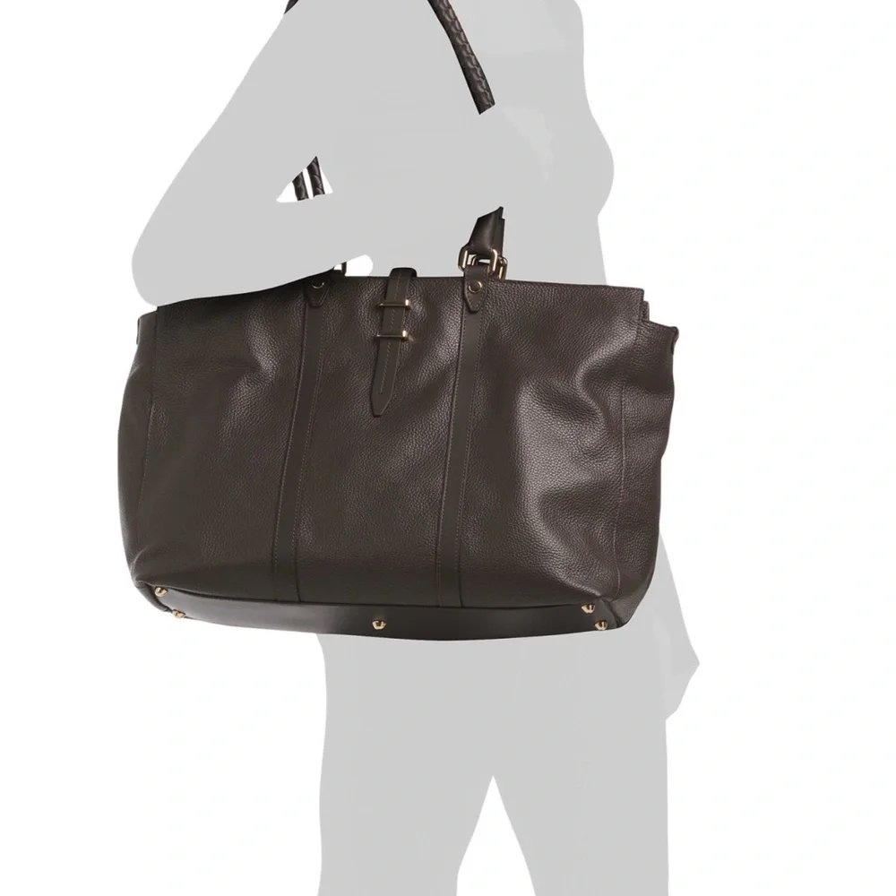 Divina Firenze Dark Brown Leather Tote Bag - Picture 3 of 16